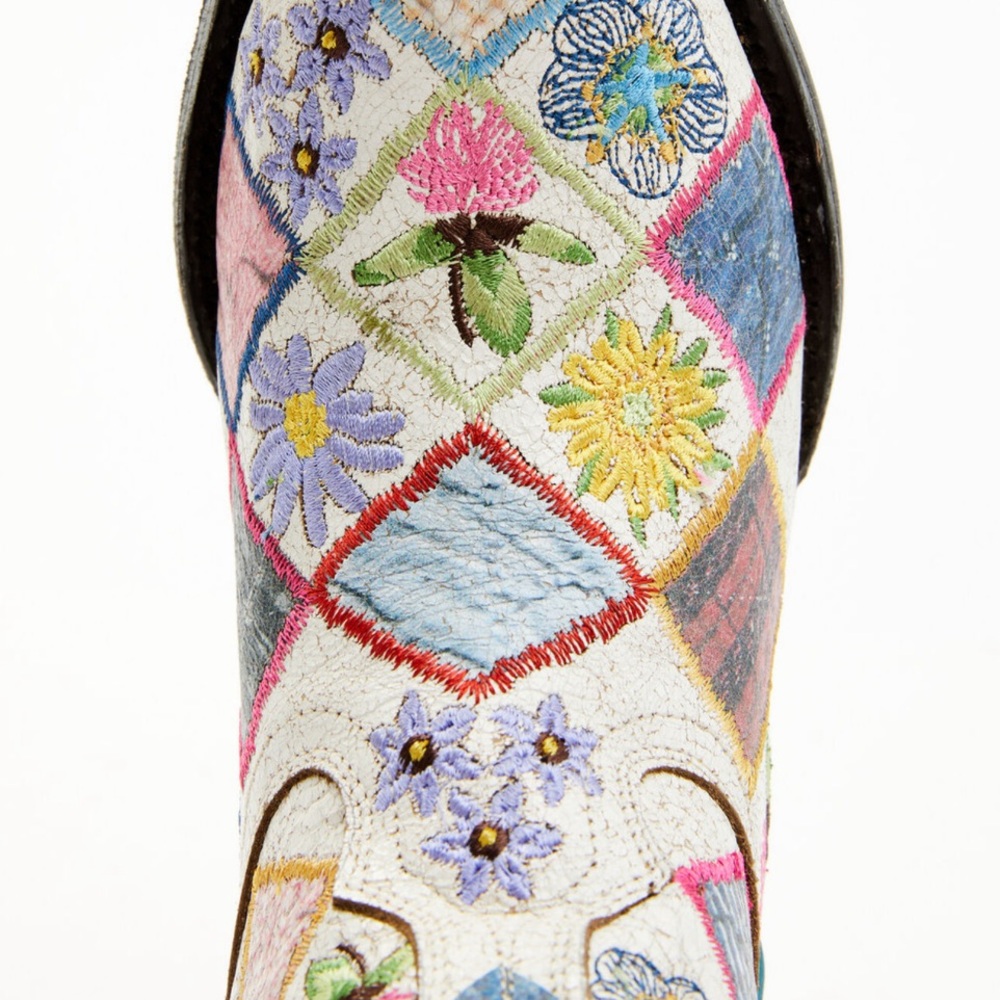🤠YIPPEE KI YAY by OLD GRINGO Cowhide Leather Embroidered Patchwork Pointed Toe - Picture 9 of 9